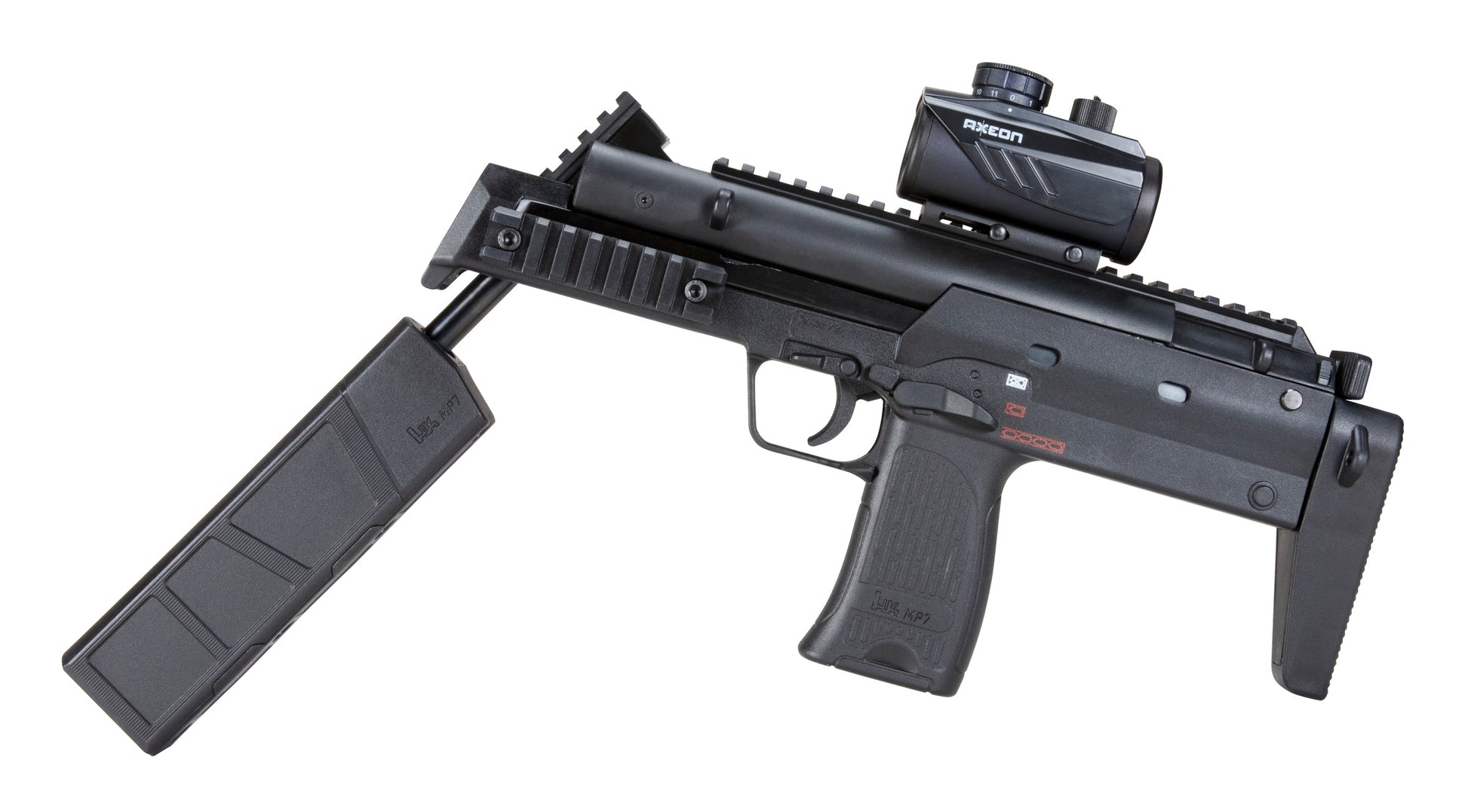 Umarex USA Heckler & Koch MP7 .177 Caliber Break Barrel Pellet Gun with Axeon Optics Red Dot Sight
