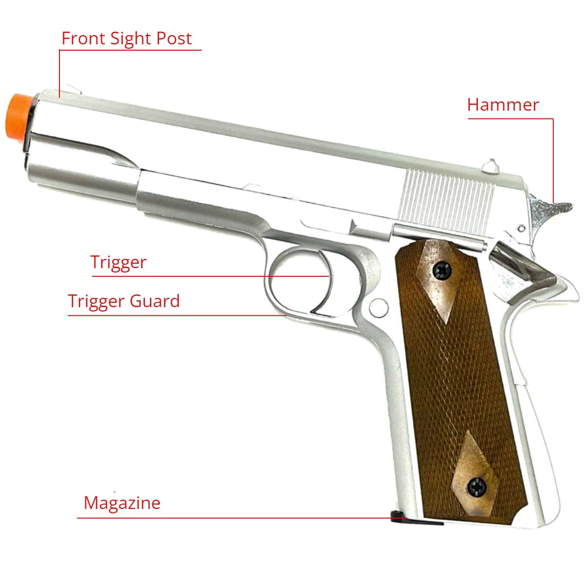 Airsportinggoods HFC HG121 AIRSOFT GAS PISTOL SILVER