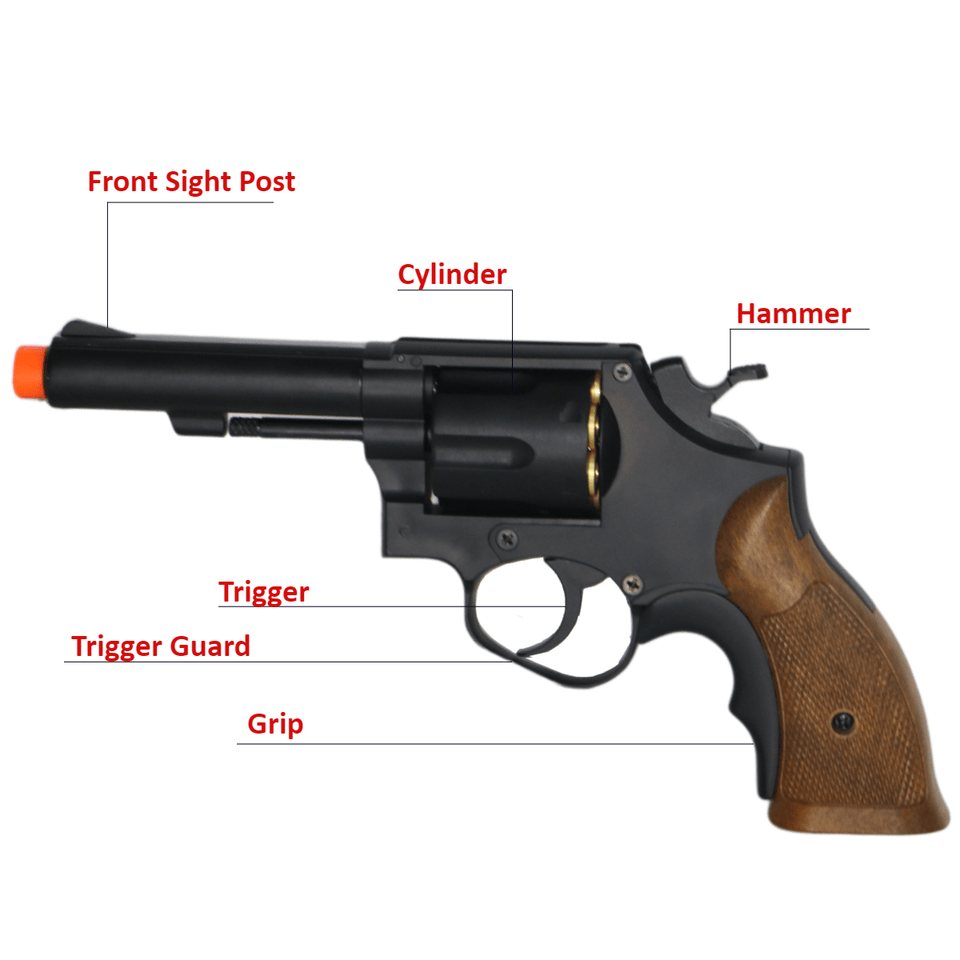 Airsportinggoods HFC HG131 AIRSOFT REVOLVER GREEN GAS POWERED BLACK