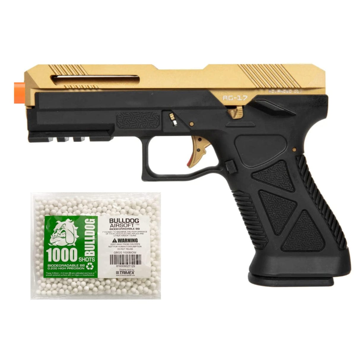 Airsportinggoods HFC HG182 AG17 SCORPION GAS AIRSOFT PISTOL GOLD