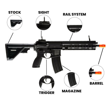 Airsoft AEG Rifle HK 416 A5 Spring powered Airsoft Rifle - 6mm, Black