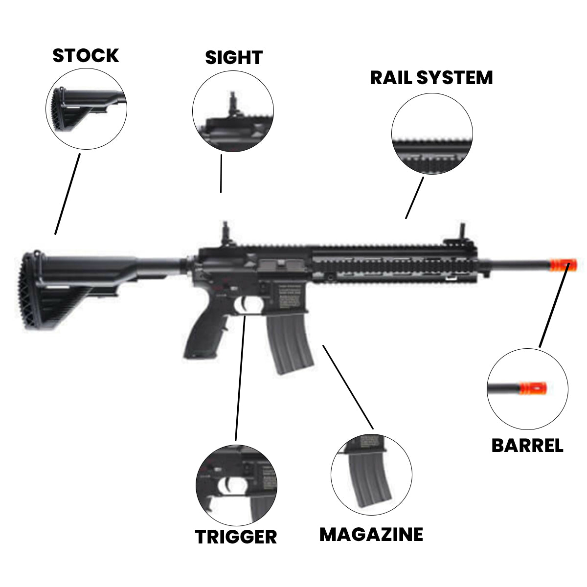 Airsoft AEG Rifle HK M27 IAR Airsoft Electric Rifle - 6mm