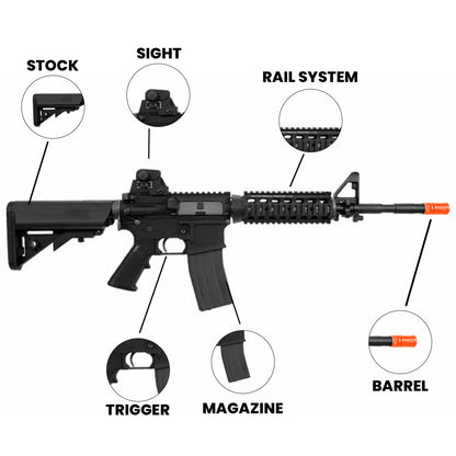 Airsoft Gas Rifle KWA RIS PTR Full Metal Gas Blowback Airsoft Rifle