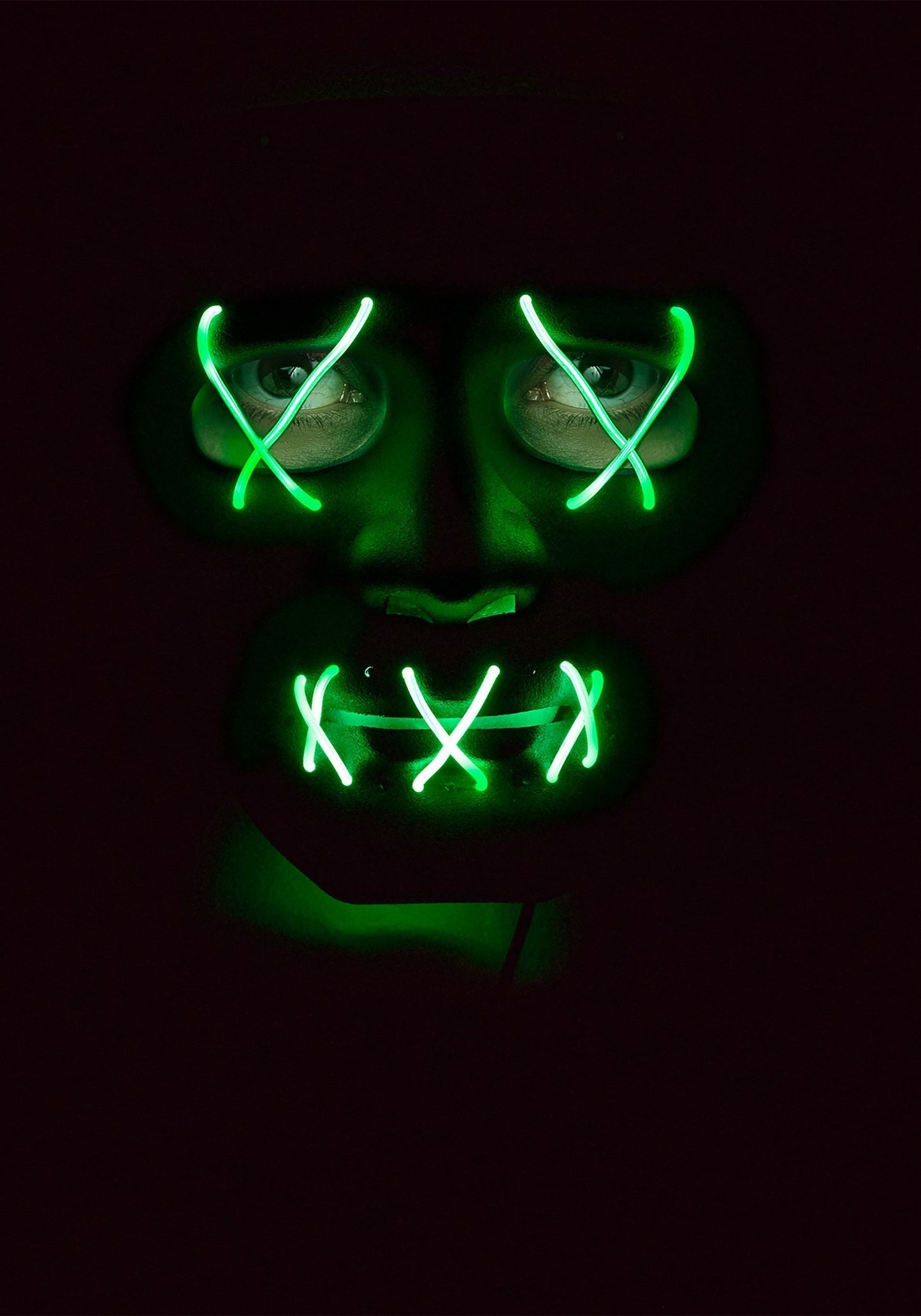 TRIMEX LED PURGE MASK BLACK WITH GREEN X