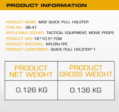 WOSPORT M92 QUICK PULL HOLSTER GB47