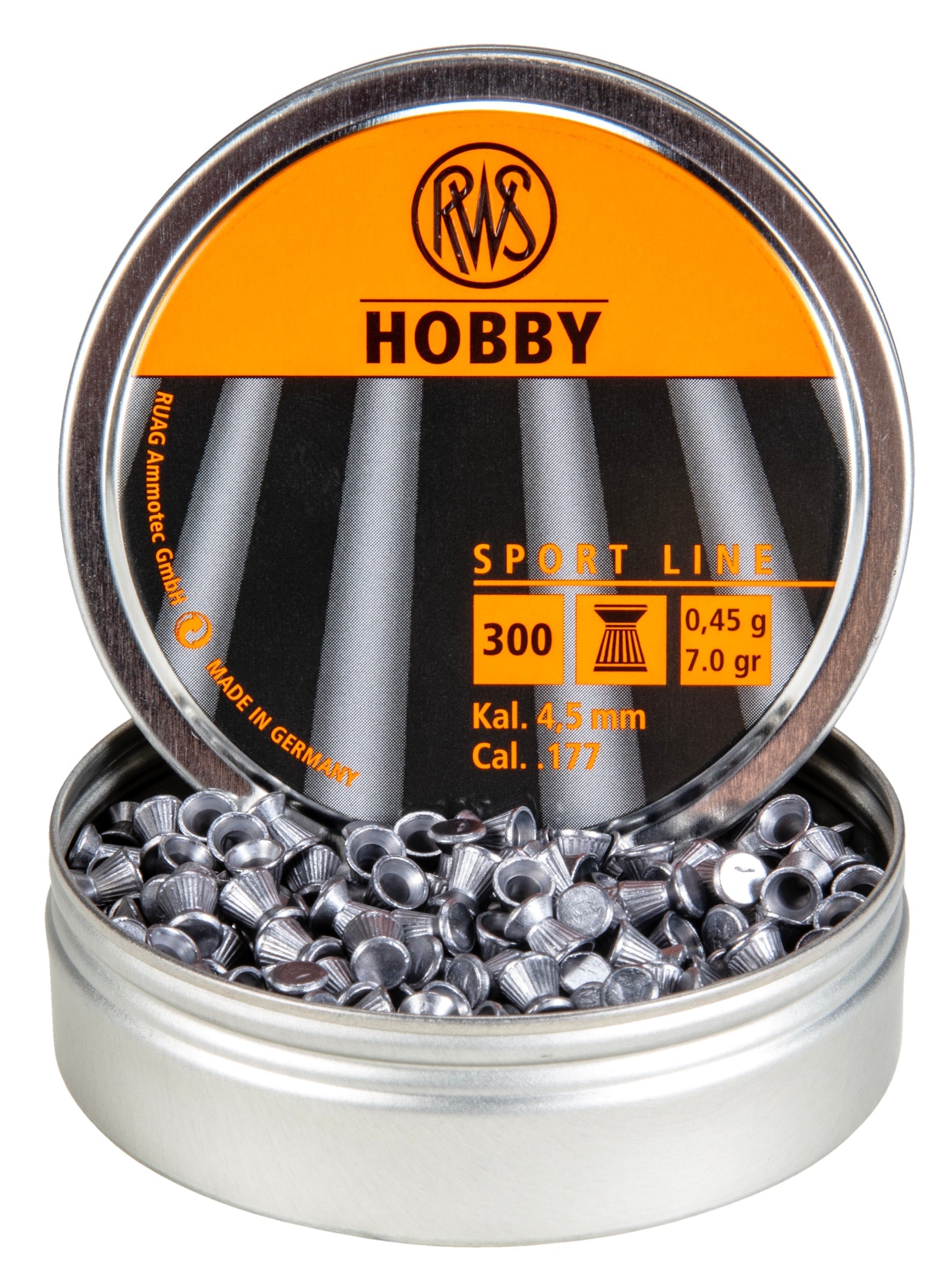 RWS RWS Hobby .177 Airgun Pellet 300 CT Lightweight Lead Pellets 7.0 Grains