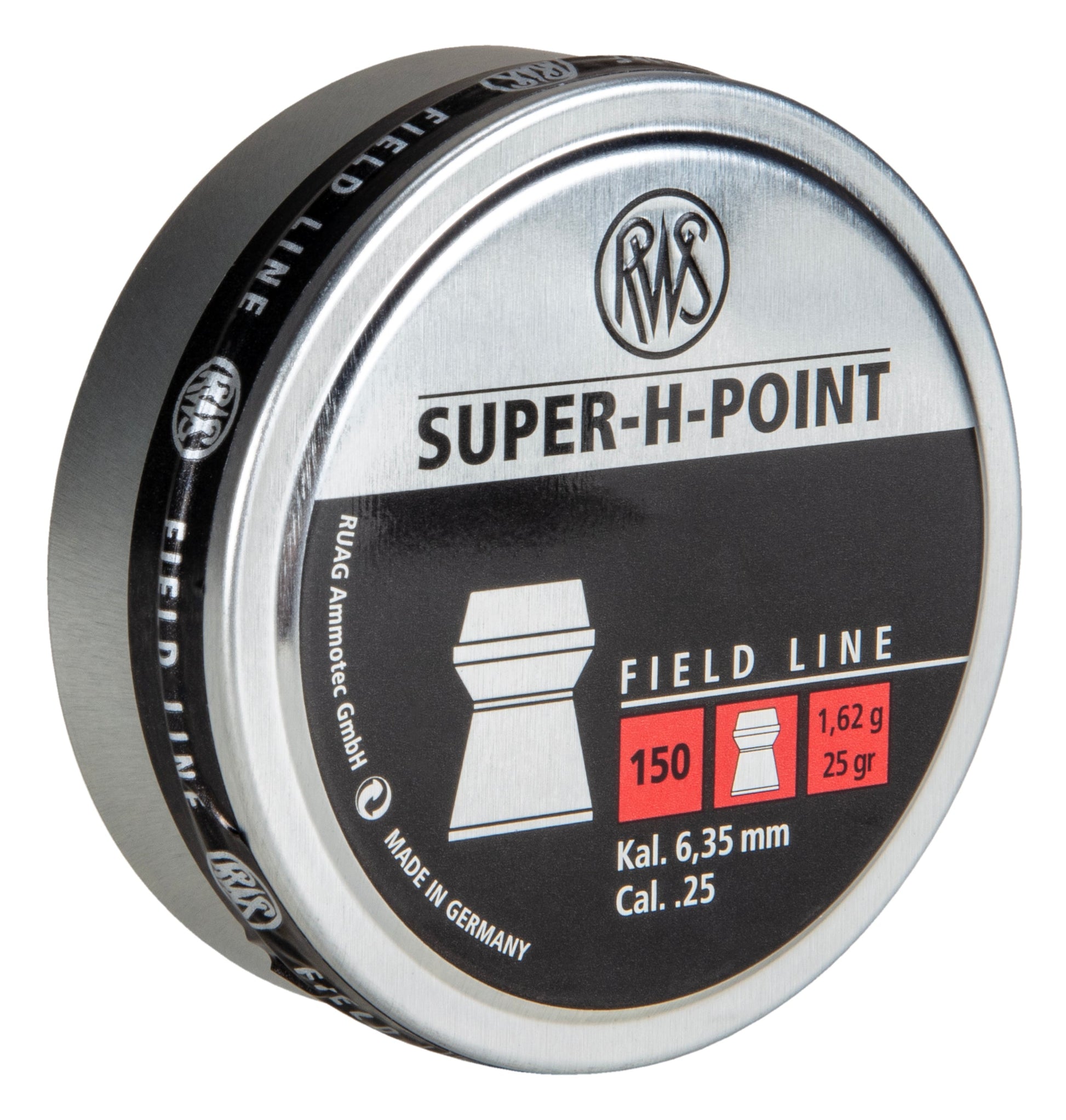 Umarex USA RWS Super-H Point Field Line Pellet Gun Pellets .25 Caliber, 150 Count