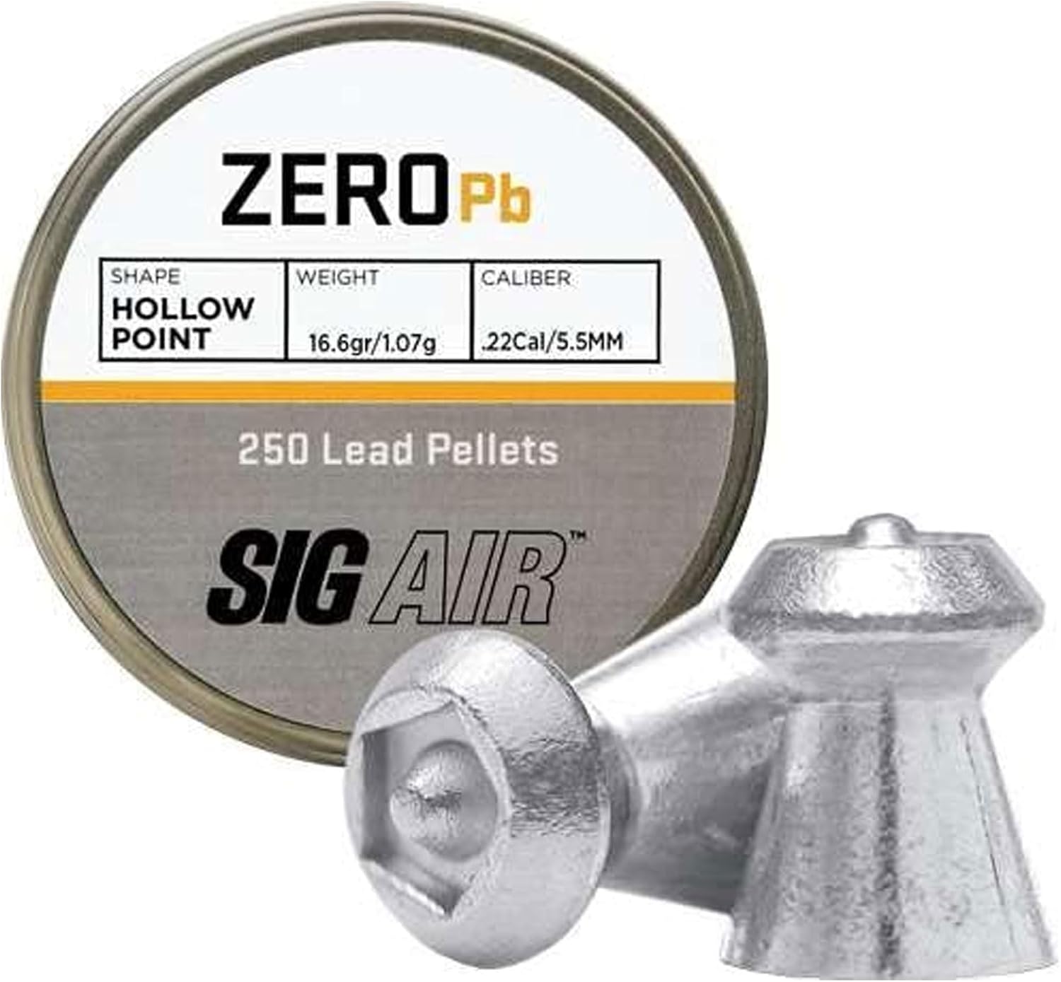 SIG Sauer Zero Pellets, 22 Cal, 16.6 Grains, Hollowpoint, 250 ct – Cavtac