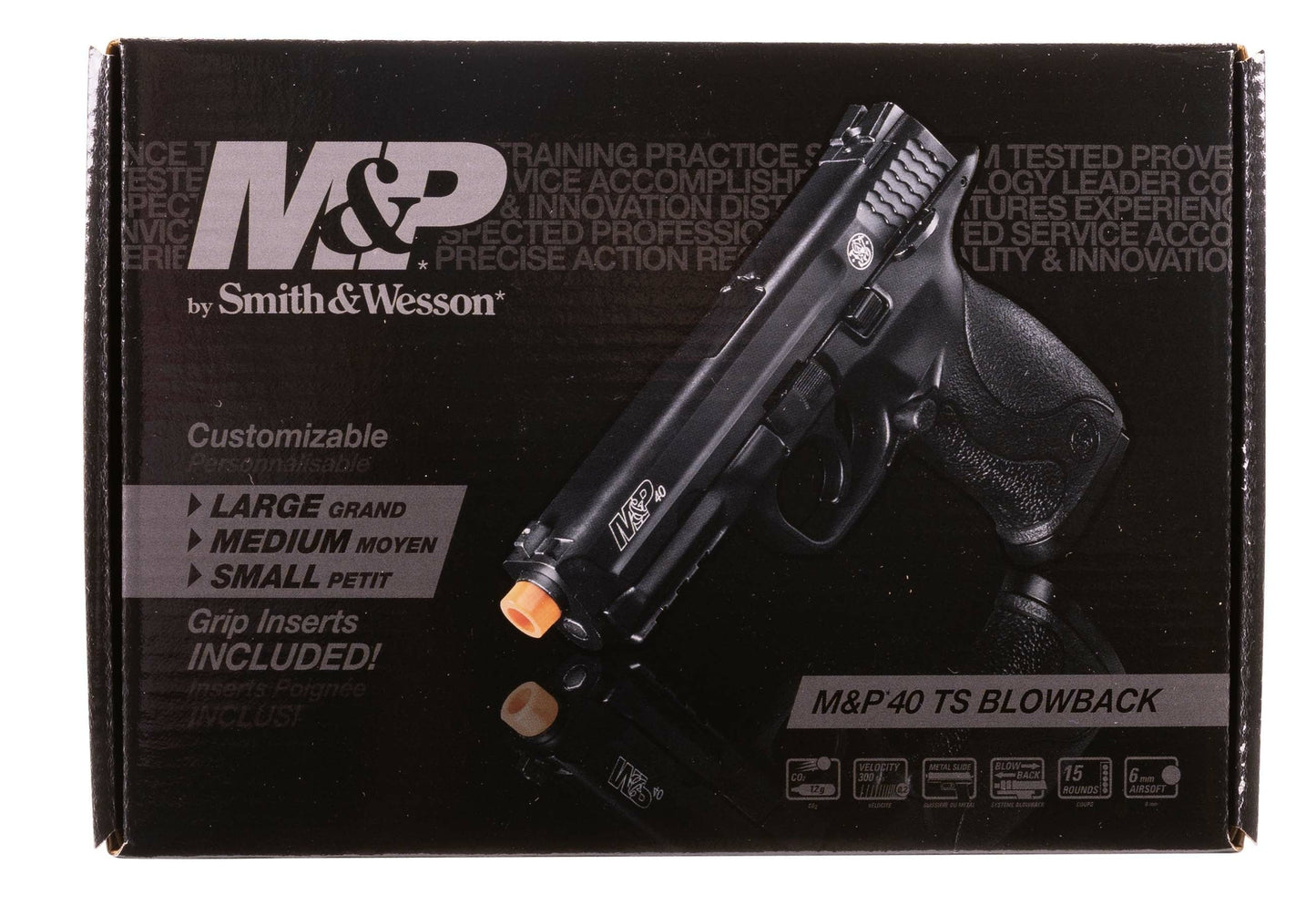 SMITH & WESSON Smith & Wesson M&P 40 6mm BB Pistol Airsoft Gun, CO2 Powered, Blowback Action
