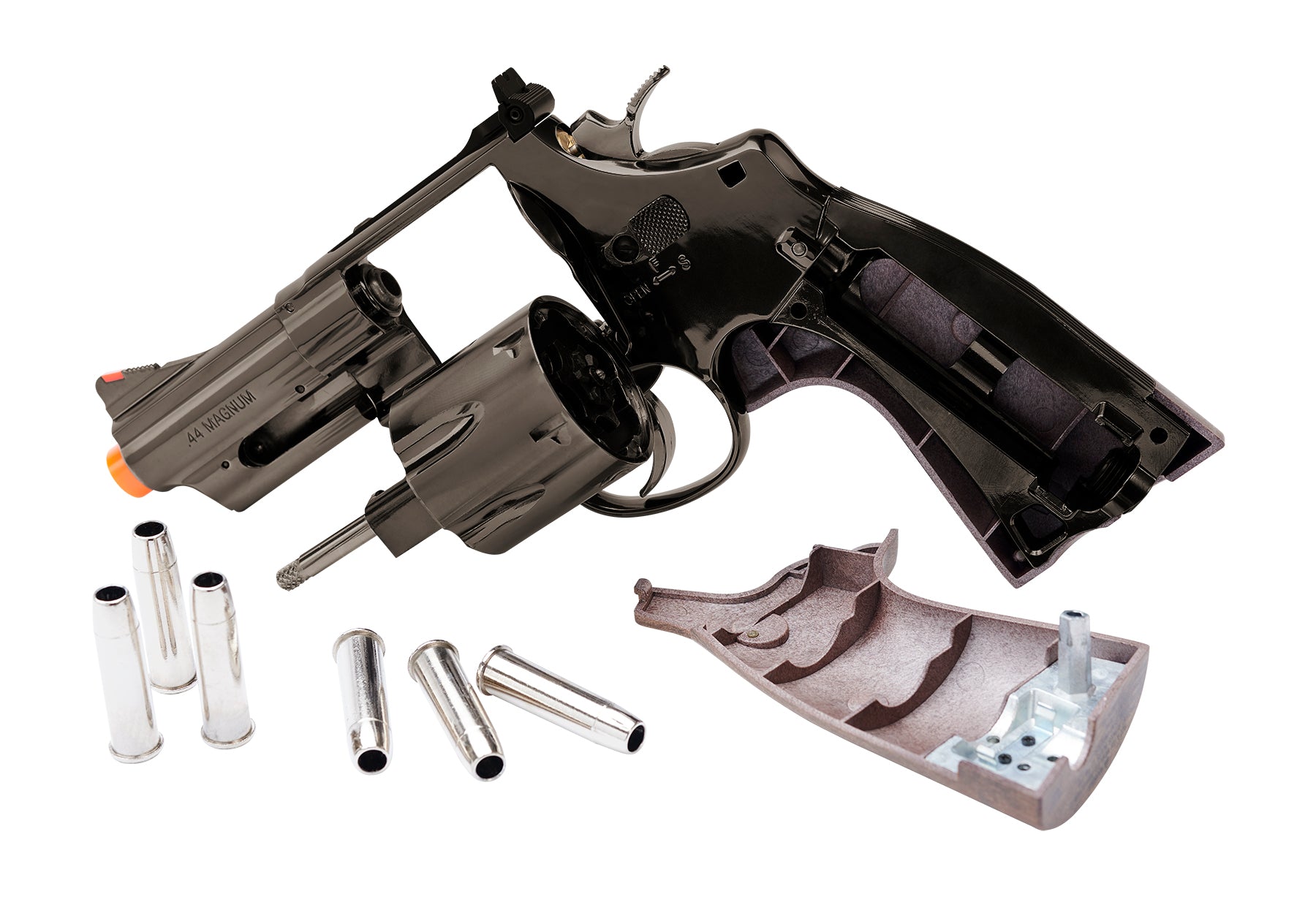 SMITH & WESSON Smith & Wesson M29 6mm BB Airsoft Revolver, CO2 Powered, 6-Shot, 3-Inch Barrel