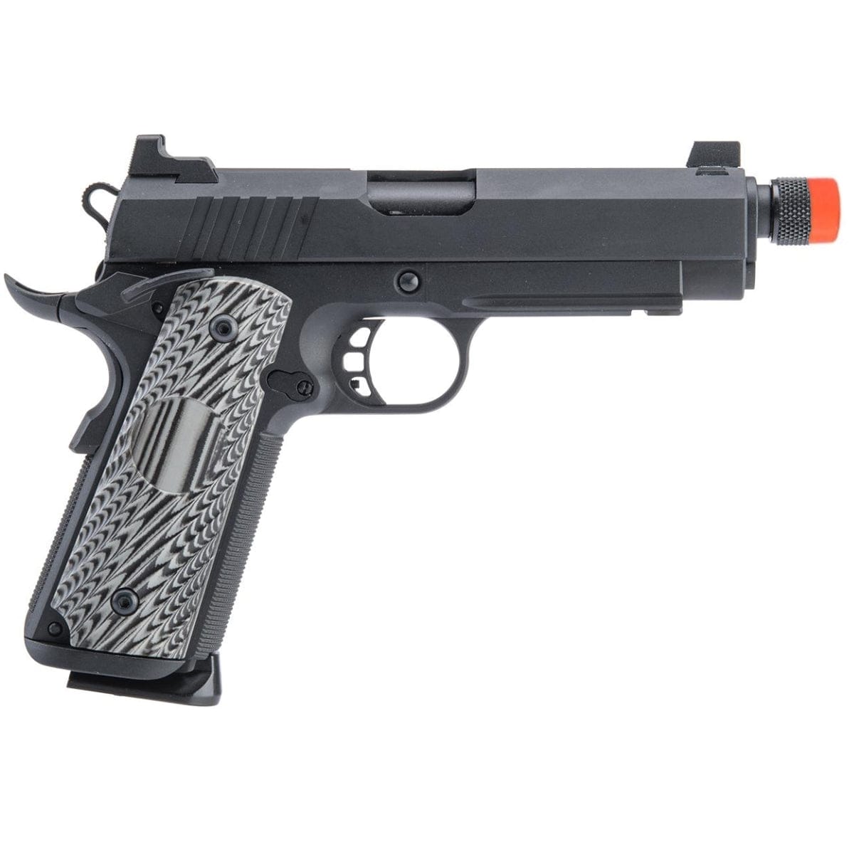 Airsportinggoods SRC SR1911 SILENT HAWK CO2 BLOWBACK AIRSOFT PISTOL WITH CASE