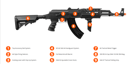 SRC SRC AK-47-TAC Gen3 Electric Airsoft Rifle - 600 Rounds, Full Metal