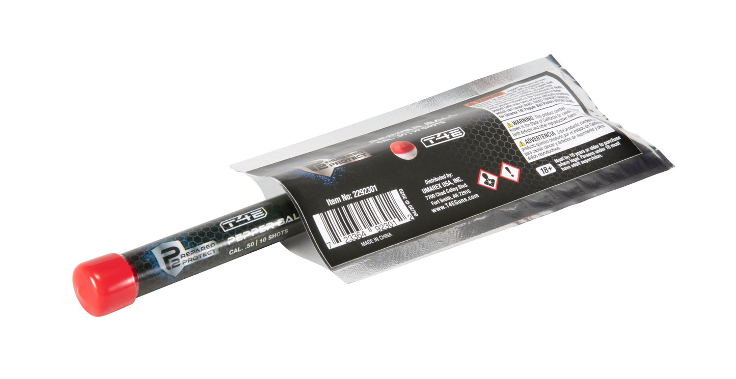 T4E T4E P2P .50 Cal Pepper Rounds 10 Count- Red/White