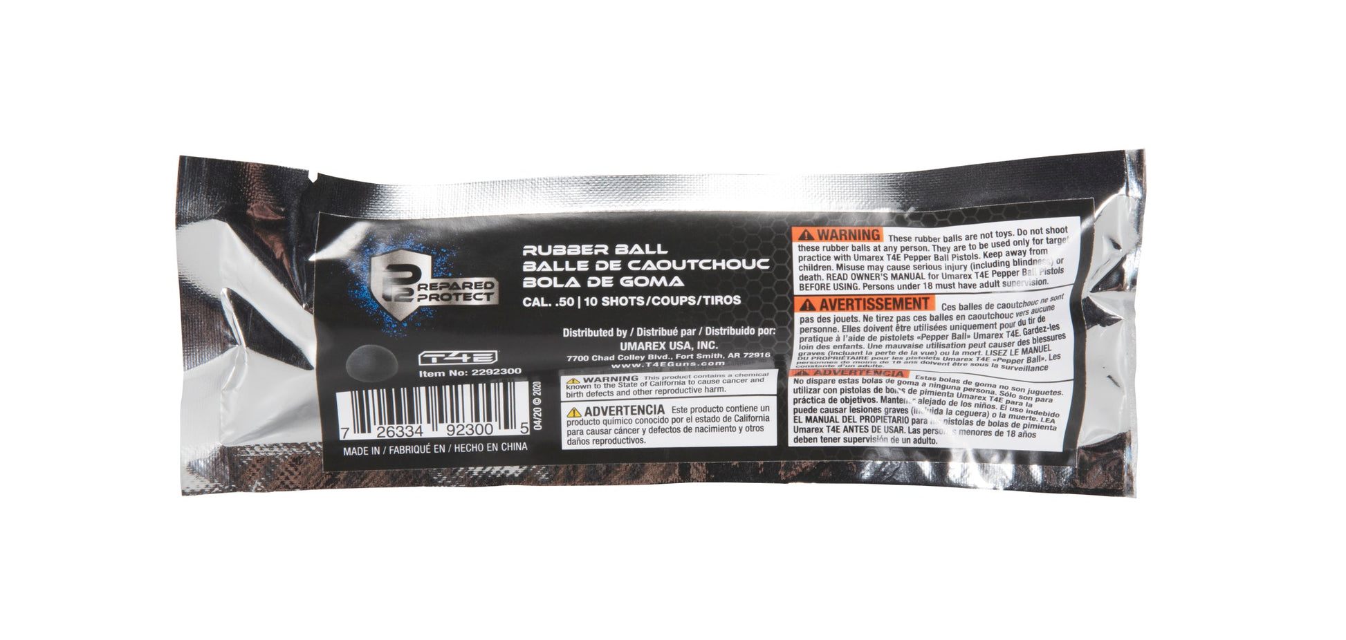 T4E, UMAREX USA T4E P2P .50 Cal Rubber Ball Rounds- 10 CT