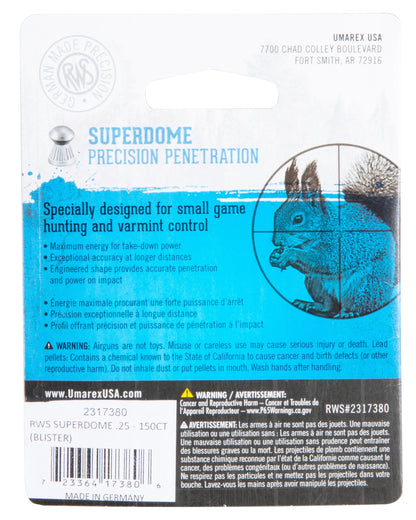 RWS Umarex RWS Superdome .25 Pellets, 150-ct