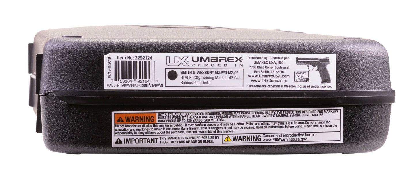 T4E, UMAREX USA Umarex T4E Smith & Wesson M&P M2.0 .43 Caliber CO2-Powered Training Pistol - 8 Rounds, Paintball Gun Marker, Black