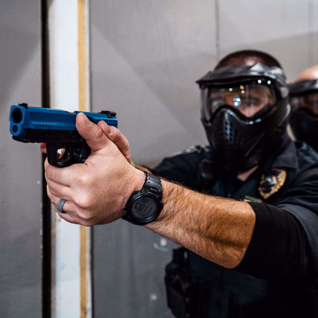 T4E, UMAREX USA Umarex T4E Smith & Wesson M&P M2.0 .43 Caliber CO2-Powered Training Pistol - 8 Rounds, Paintball Gun Marker, LE Blue