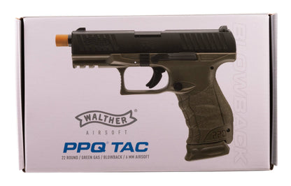 Walther Walther PPQ GBB 6mm Blowback Airsoft Pistol - 22 Rounds, Dark Earth Brown
