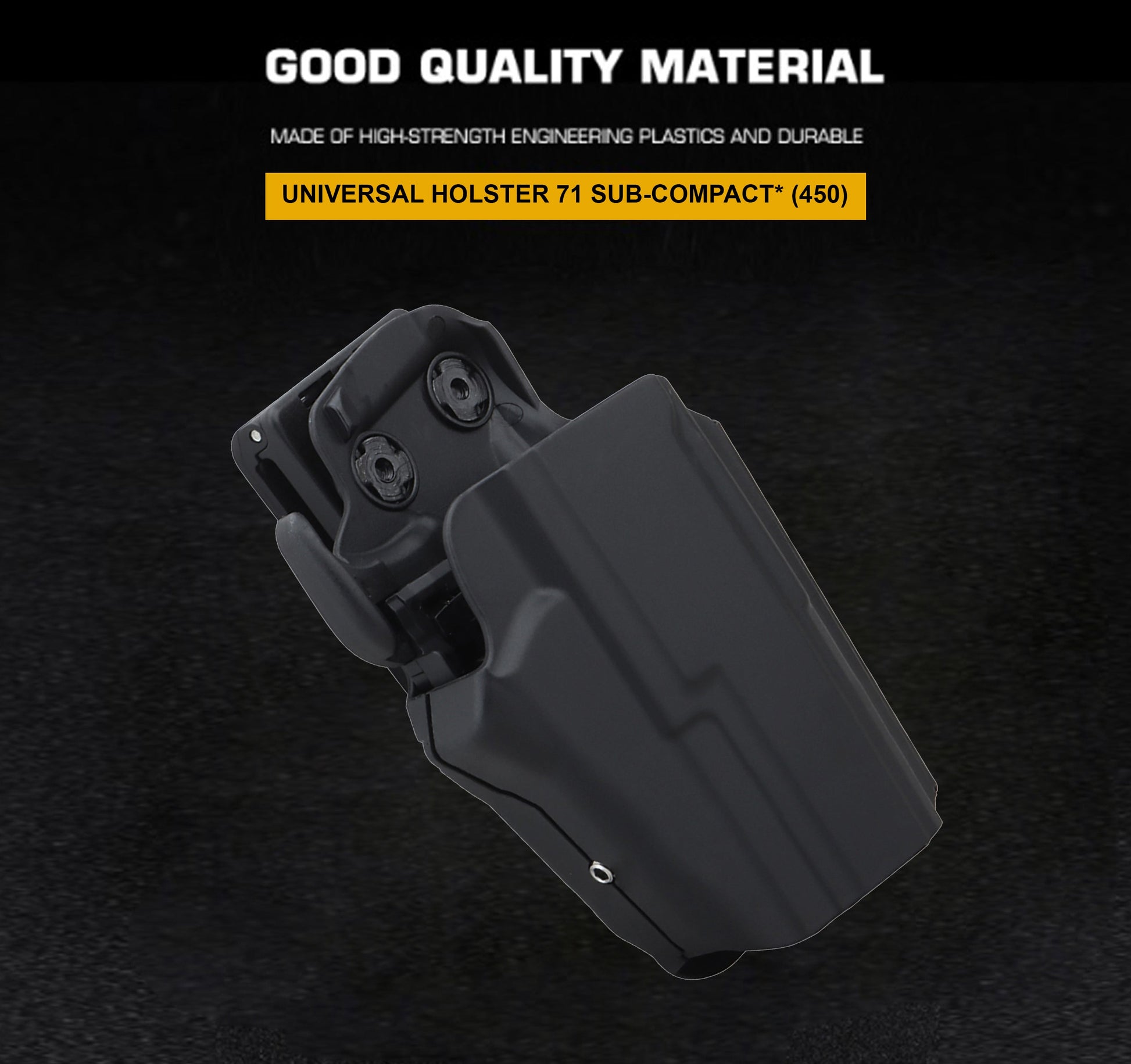 WOSPORT Wosport Universal Holster 71 SUB-COMPACT 450 - Right Hand, Black, Nylon